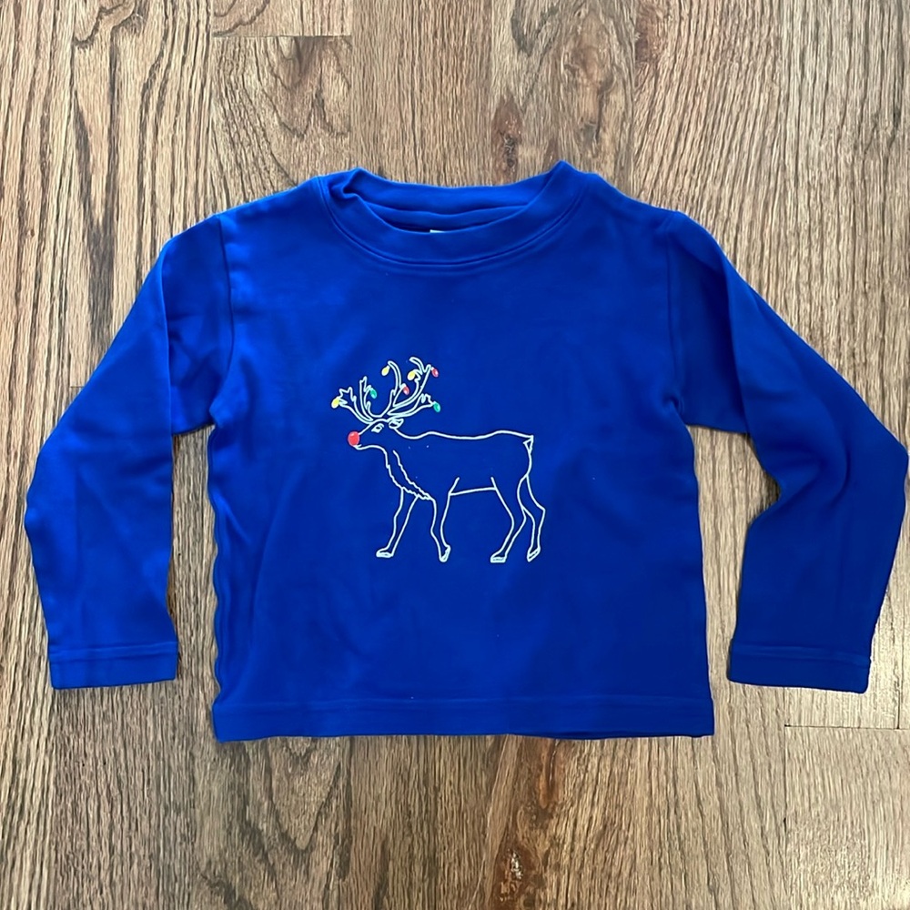 Honey Bee Tees Reindeer Christmas long sleeve 18M